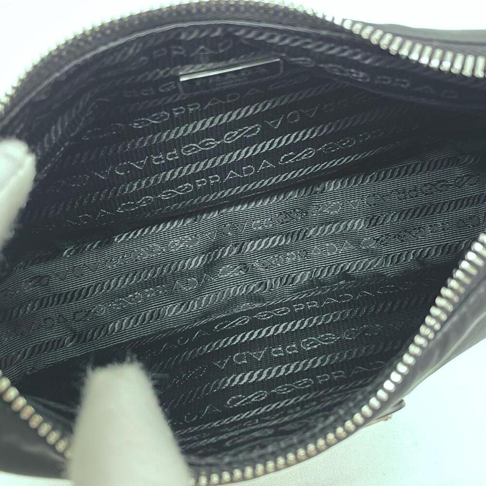 Prada Tessuto Triangle Plate Accessory Pouch Black - Picture 7 of 12